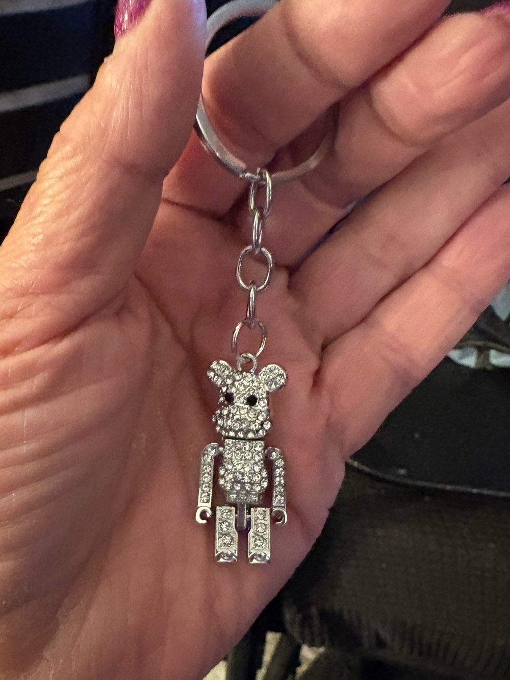 Key Chain-Crystal Rhinestone Robot Keychain, Diamond Inlaid newt - Picture 6 of 7